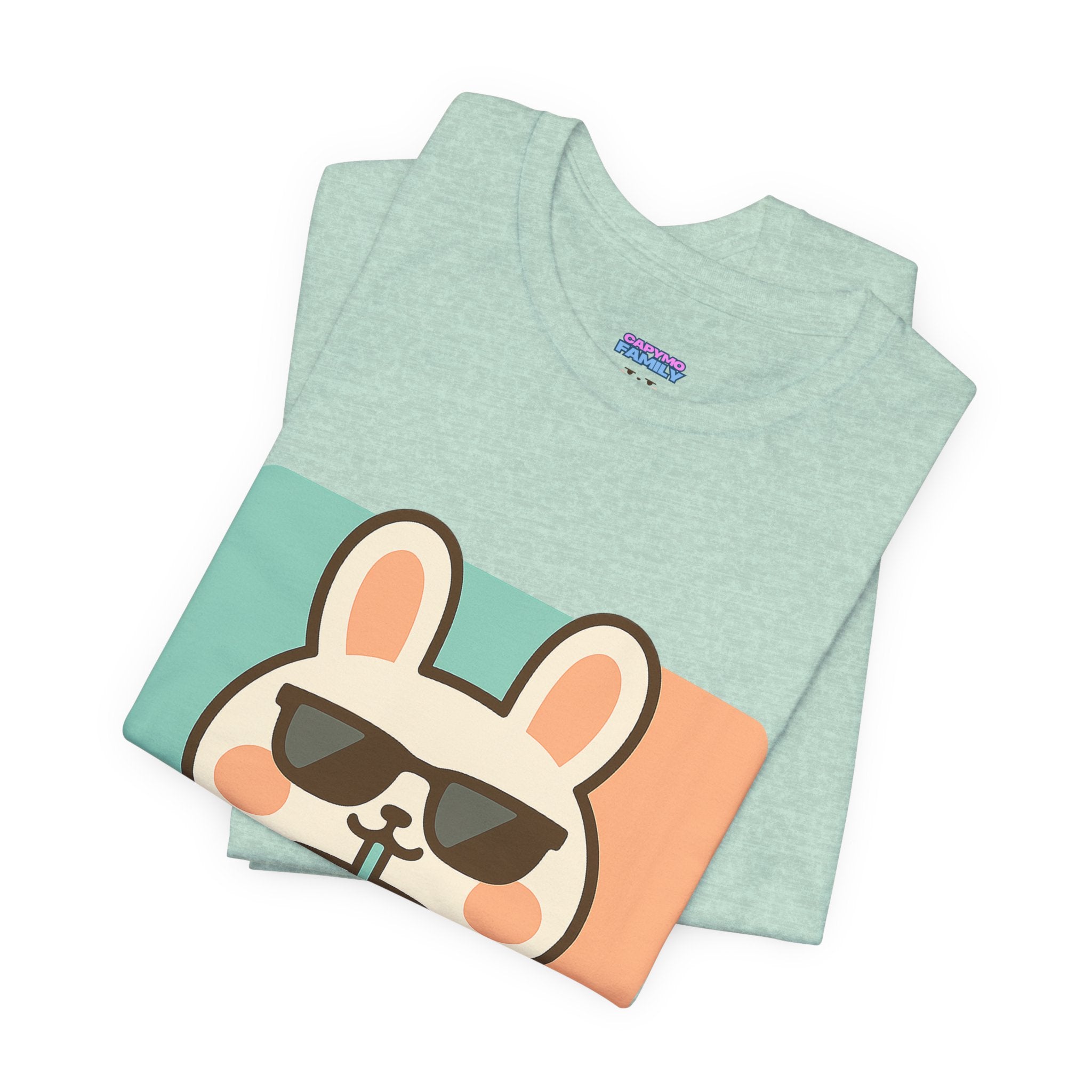 Capymo Family Charming Bunny Graphic Tee, Cute Animal Shirt, Casual Wear, Soft Unisex Tee, Perfect Gift for Animal Lovers, Everyday Fashion
