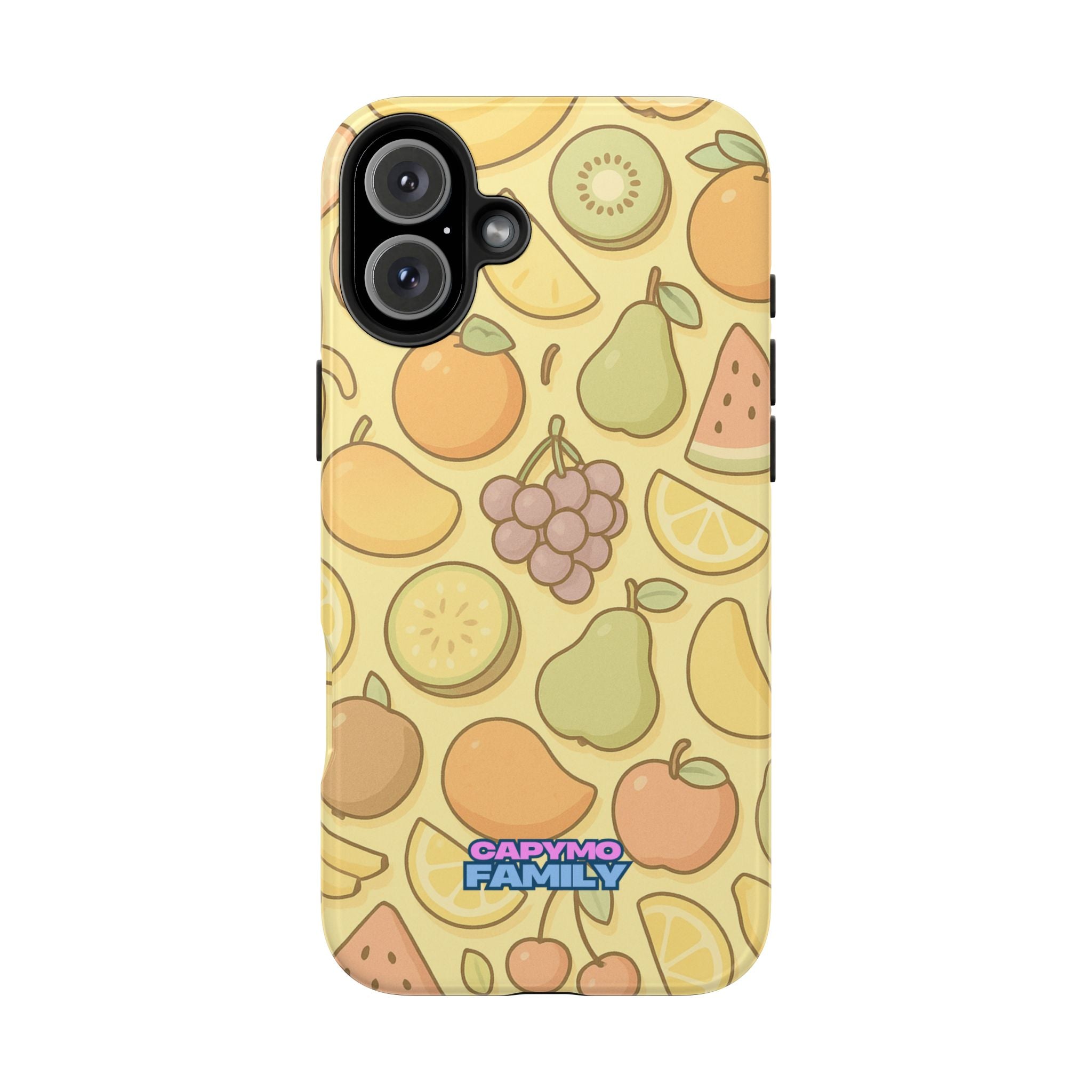 Capymo Family Kawaii Fruit Phone Case – Cute Aesthetic iPhone Cover with Citrus & Summer Vibes
