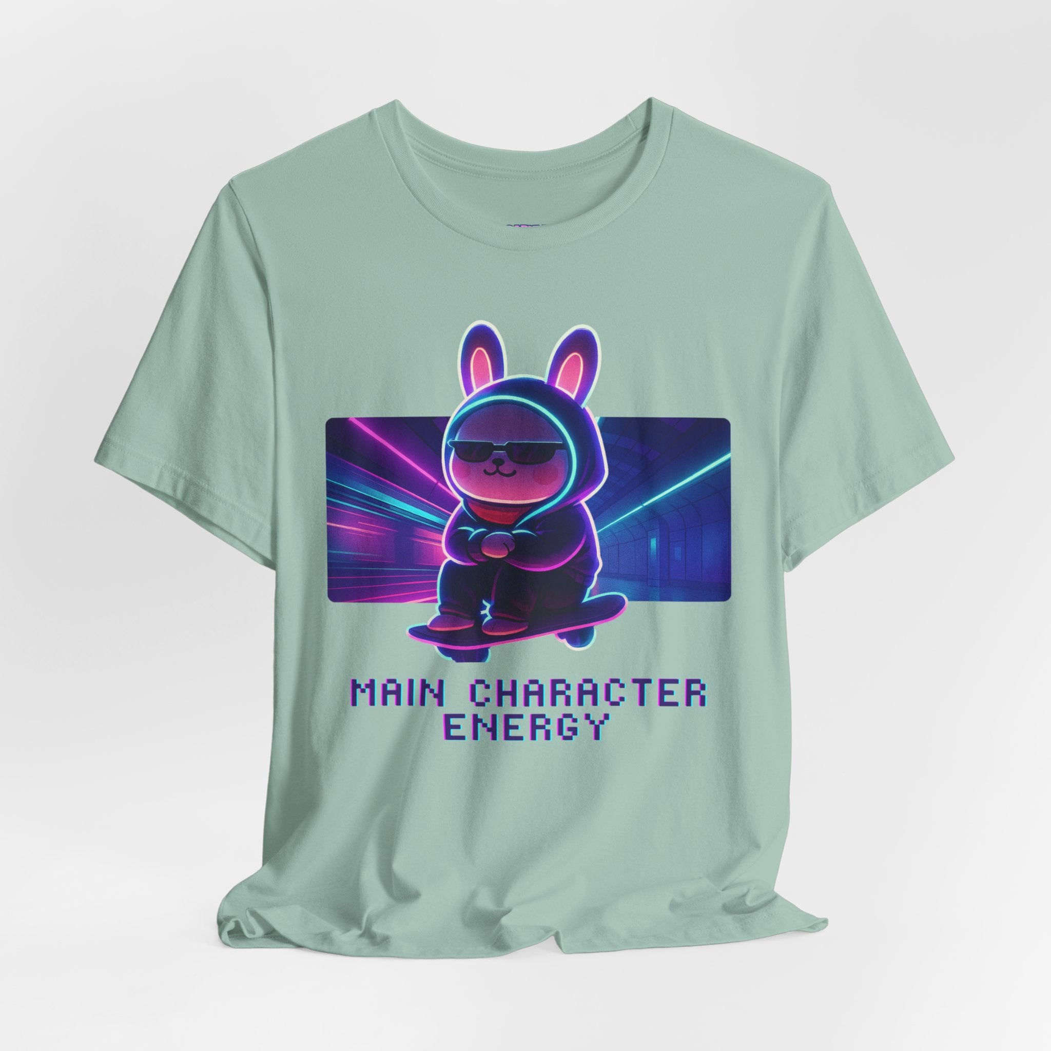 Capymo Family Kawaii Bunny Soft Cotton T-Shirt – "Main Character Energy" "Toto" The Bunny Cute Tee (Unisex)