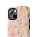 Capymo Family Bunny Blossom Spring Phone Case – Cute Floral iPhone Cover with Carrots & Sakura