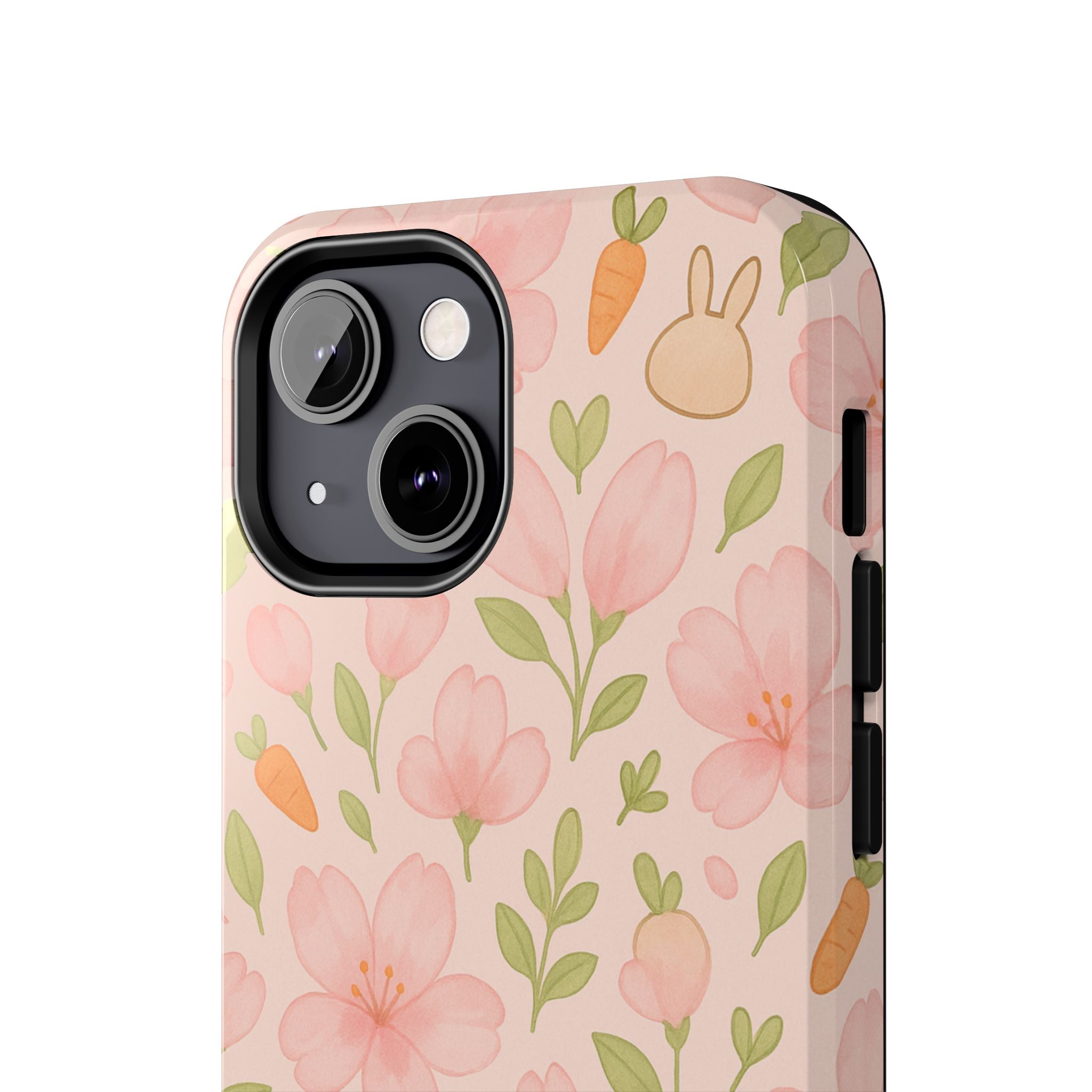 Capymo Family Bunny Blossom Spring Phone Case – Cute Floral iPhone Cover with Carrots & Sakura