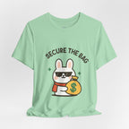 Capymo Family Kawaii Bunny Soft Cotton T-Shirt – "Secure the Bag" "Toto" The Bunny Cute Tee (Unisex)