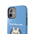 Capymo Family “Donut Worry, Be Soft” Phone Case – Cute Bunny & Donut Positive Vibes Cover