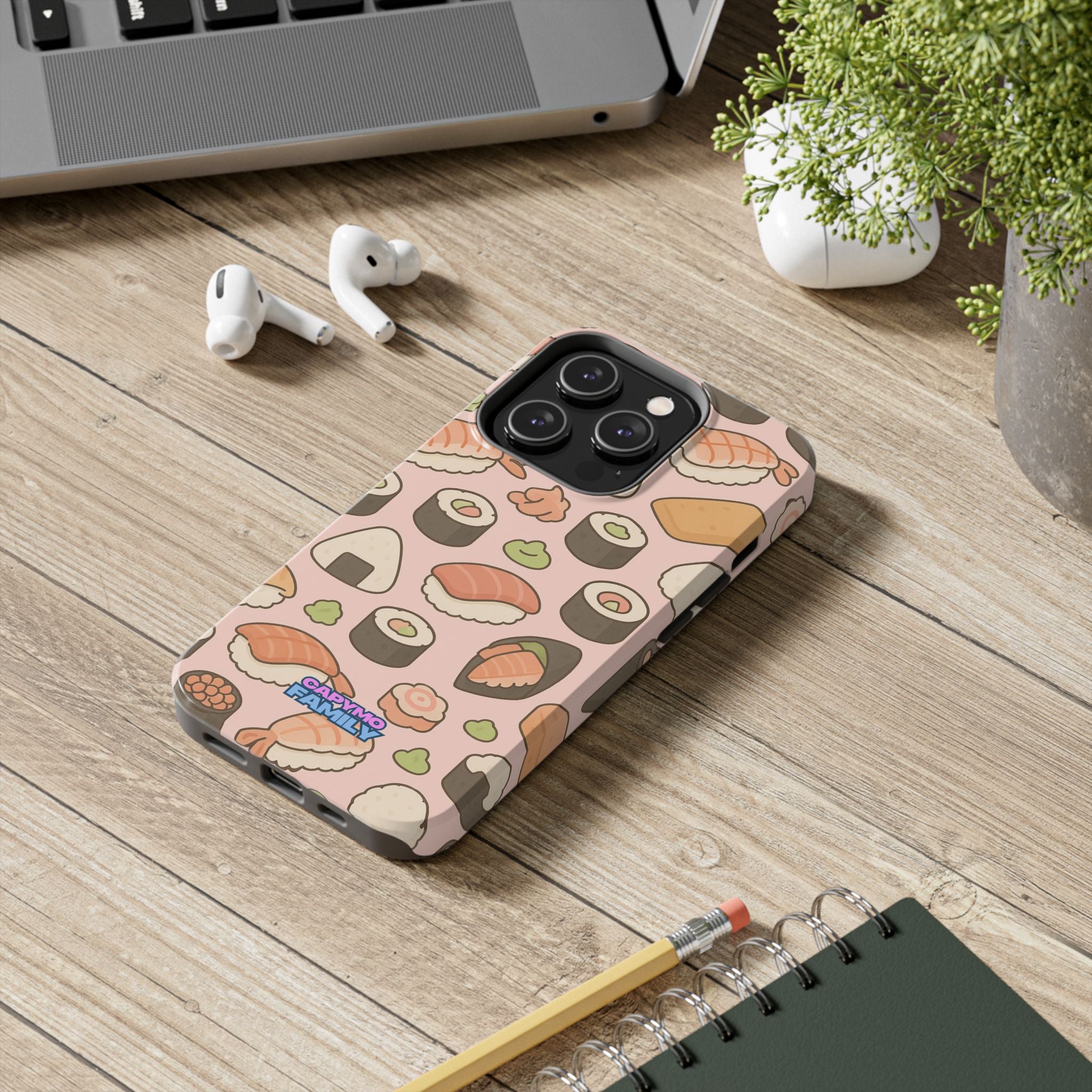 Capymo Family Kawaii Sushi Phone Case – Cute Sushi Pattern Phone Case