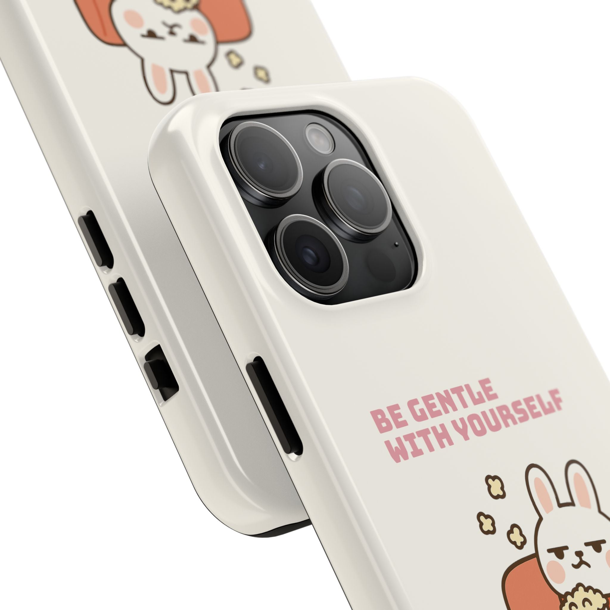 Capymo Family “Be Gentle With Yourself” Phone Case – Cozy Bunny Self-Care Quote Cover
