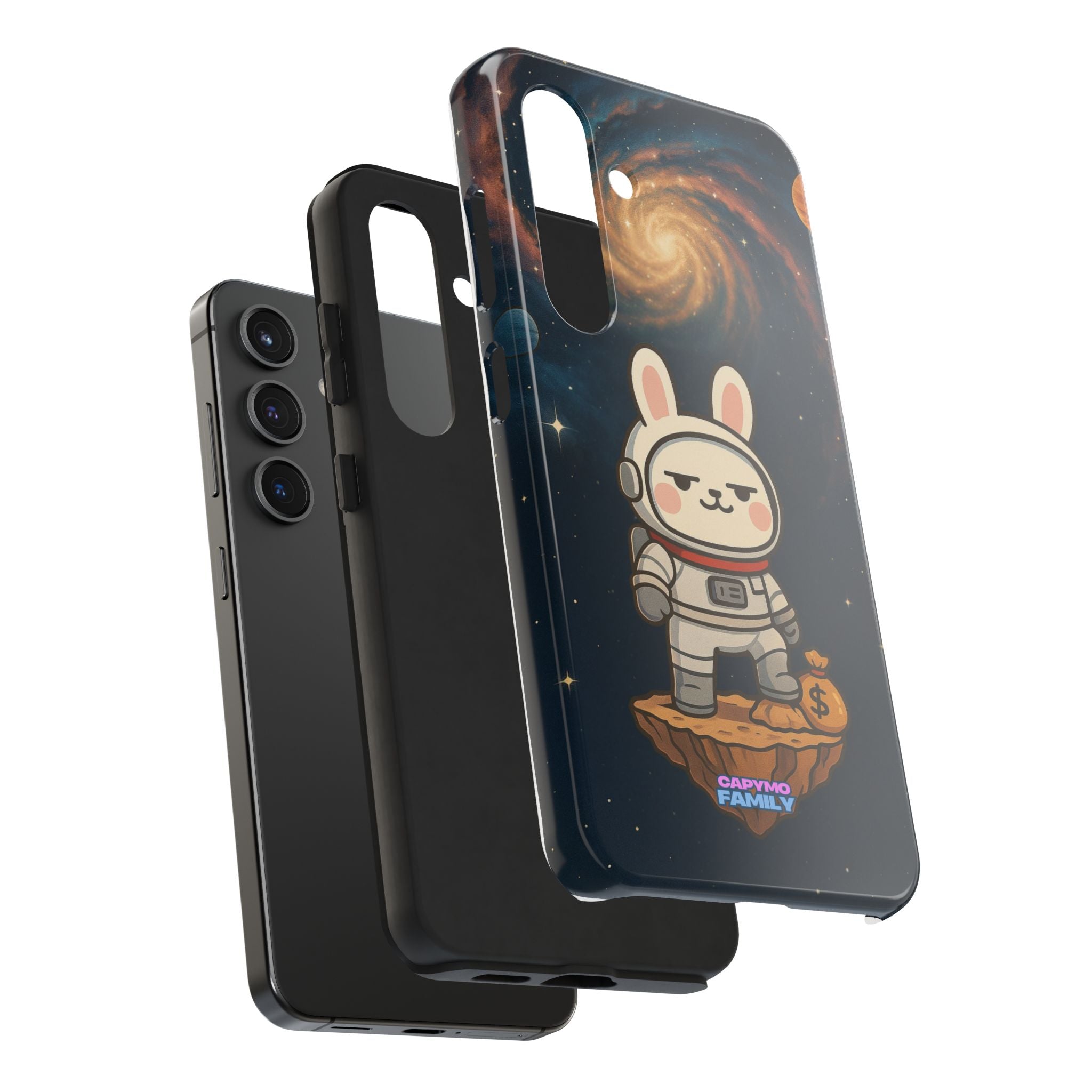 Capymo Family Cute Cartoon Bunny Tough Phone Case –Cute Astronaut  Bunny "Toto" Phone Case