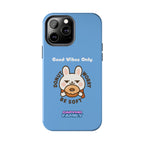 Capymo Family “Donut Worry, Be Soft” Phone Case – Cute Bunny & Donut Positive Vibes Cover