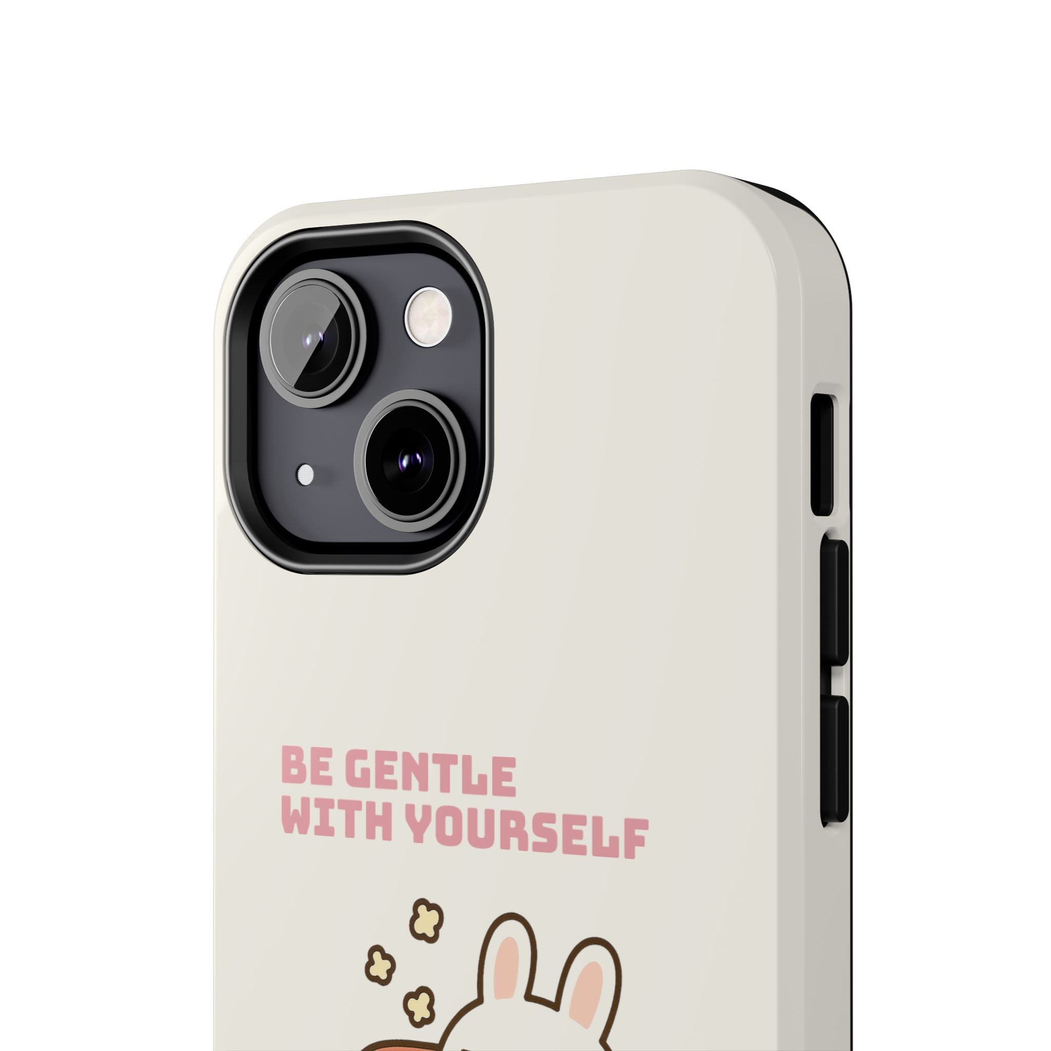 Capymo Family “Be Gentle With Yourself” Phone Case – Cozy Bunny Self-Care Quote Cover