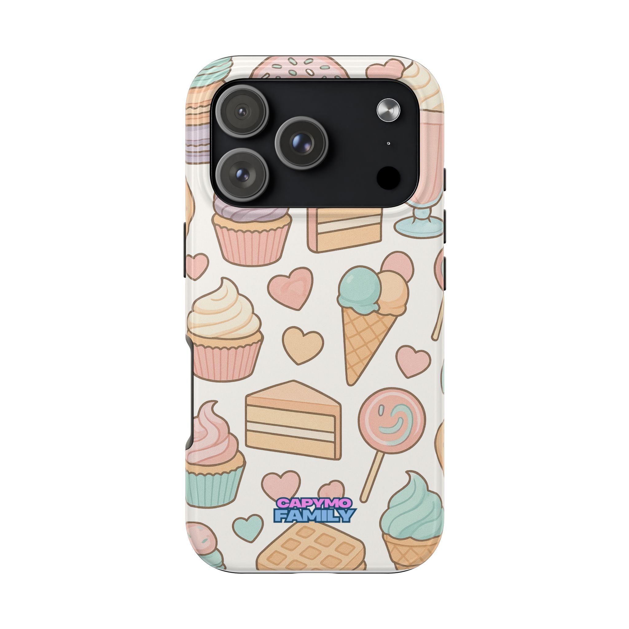 Capymo Family Kawaii Dessert Phone Case – “Sweet Tooth Collection” Ice Cream, Cake, and Candy Cute Pastel Design