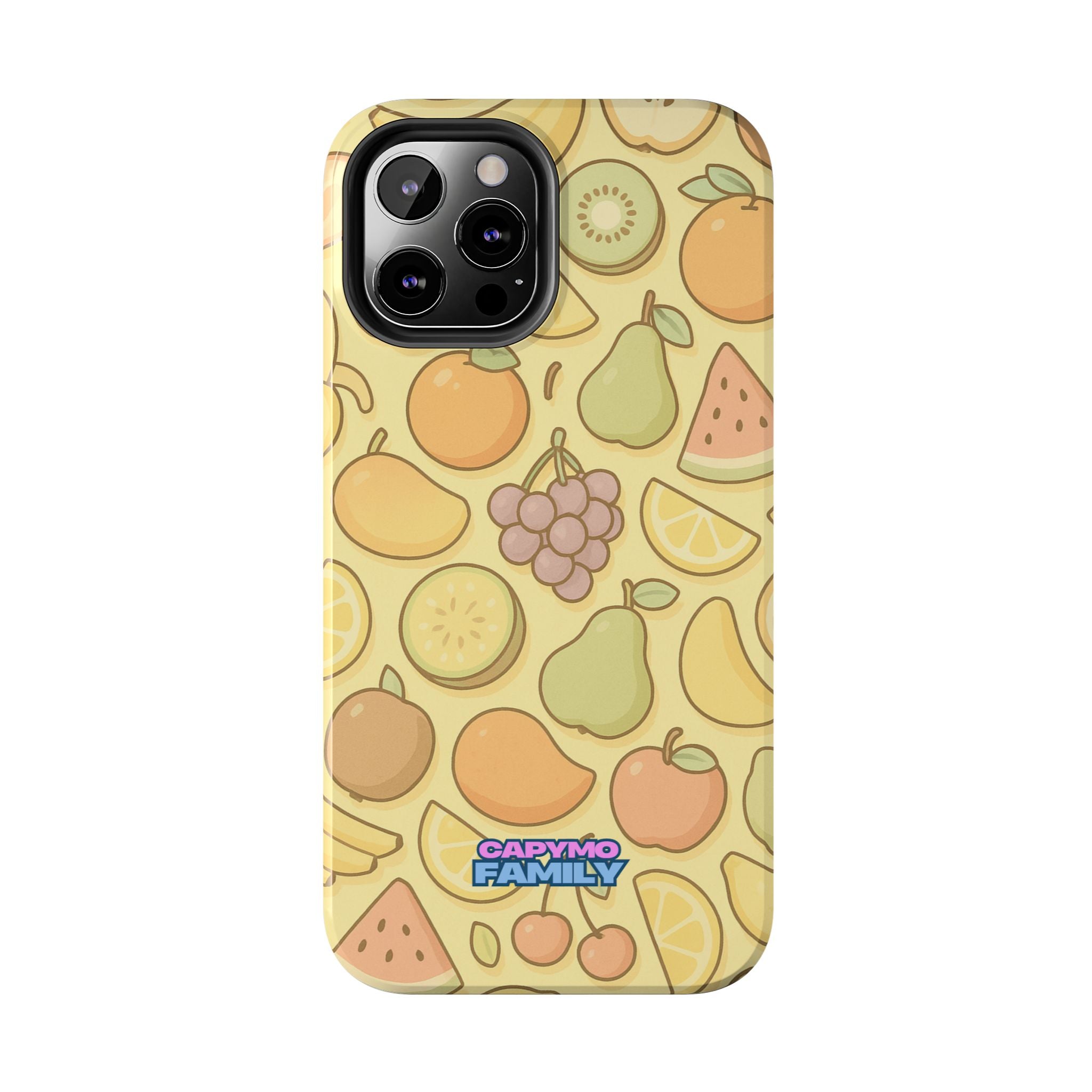 Capymo Family Kawaii Fruit Phone Case – Cute Aesthetic iPhone Cover with Citrus & Summer Vibes