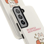 Capymo Family “Be Gentle With Yourself” Phone Case – Cozy Bunny Self-Care Quote Cover