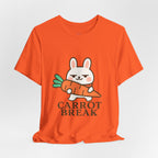 capymo Family Cute Carrot Break Bunny Tee - Unisex Jersey Short Sleeve Tee, Funny Animal Shirt, Spring Gift, Cute Graphic Tee, Gift for Bunny Lovers