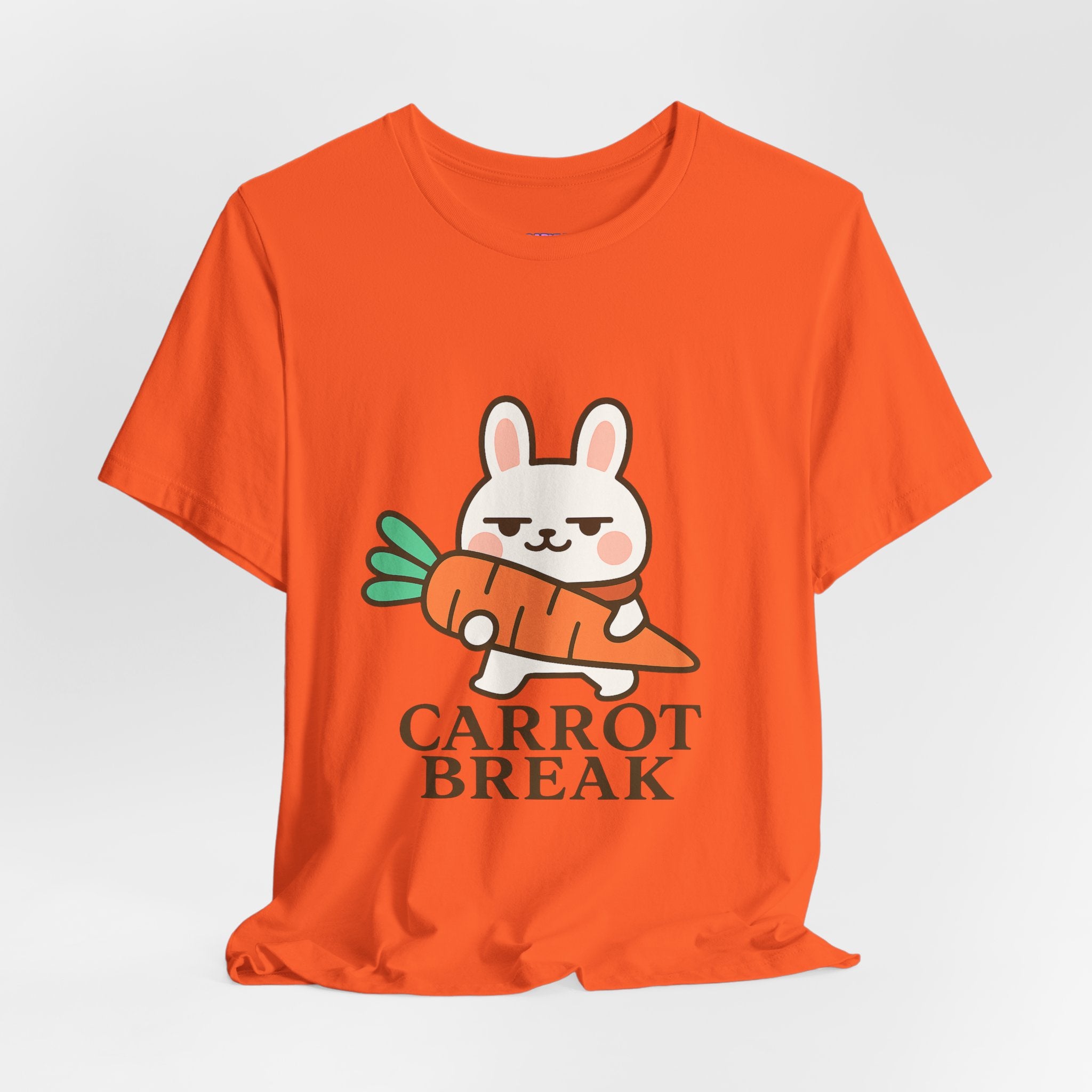 capymo Family Cute Carrot Break Bunny Tee - Unisex Jersey Short Sleeve Tee, Funny Animal Shirt, Spring Gift, Cute Graphic Tee, Gift for Bunny Lovers
