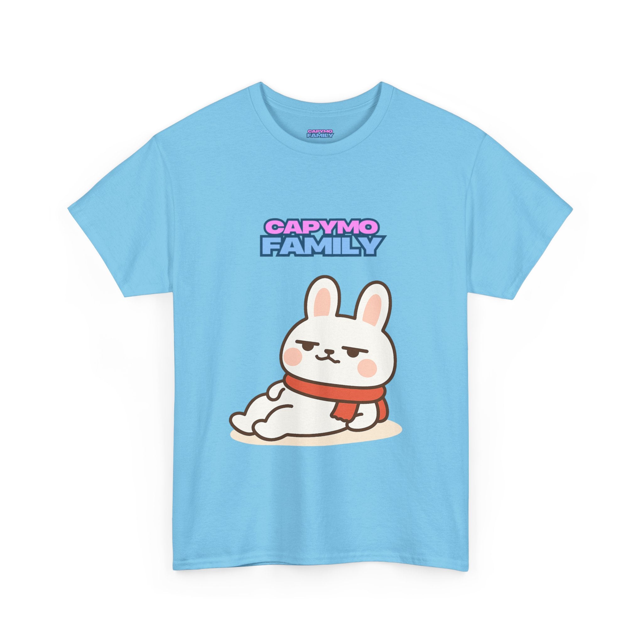 Capymo Family Cute Cartoon Family Tee, Unisex Graphic T-Shirt, Gifts for Animal Lovers, Funny Casual Wear, Birthday and Holiday Apparel