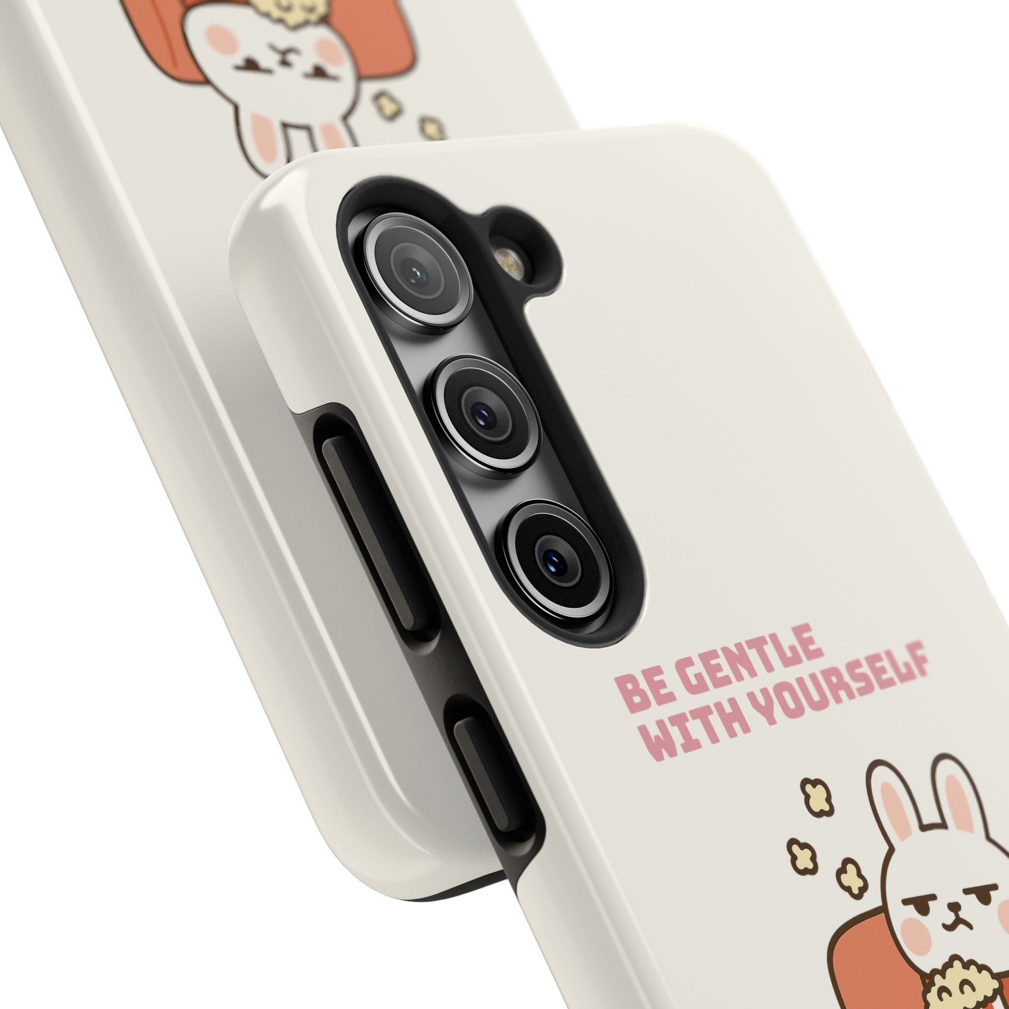 Capymo Family “Be Gentle With Yourself” Phone Case – Cozy Bunny Self-Care Quote Cover