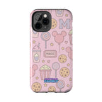 Capymo Family Kawaii Magic Snack Phone Case – Pastel Candy, Popcorn & Cookie Pattern Cover