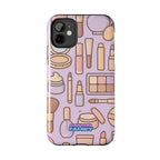 Capymo Family Kawaii Makeup Phone Case – Cute Girly iPhone Cover with Cosmetic Beauty Pattern