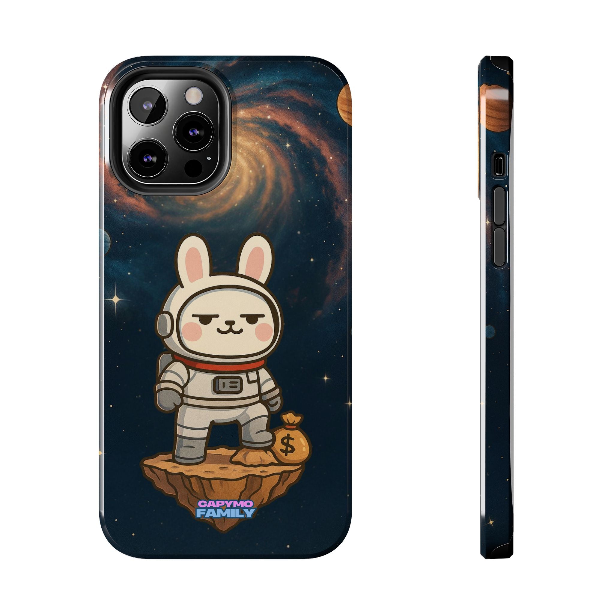 Capymo Family Cute Cartoon Bunny Tough Phone Case –Cute Astronaut  Bunny "Toto" Phone Case