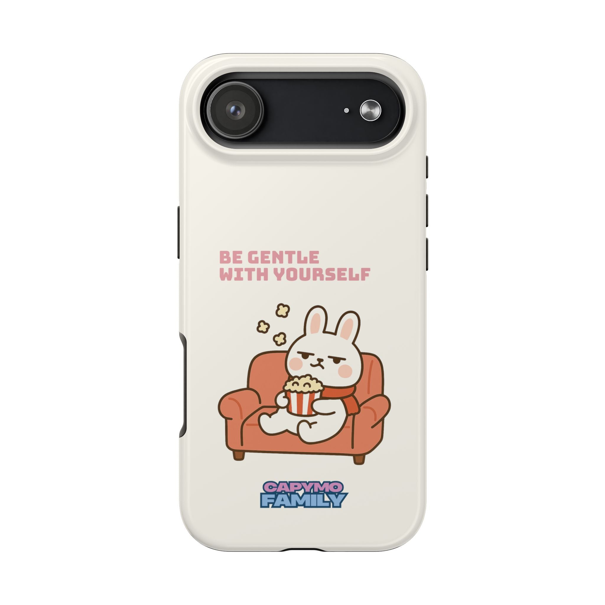 Capymo Family “Be Gentle With Yourself” Phone Case – Cozy Bunny Self-Care Quote Cover