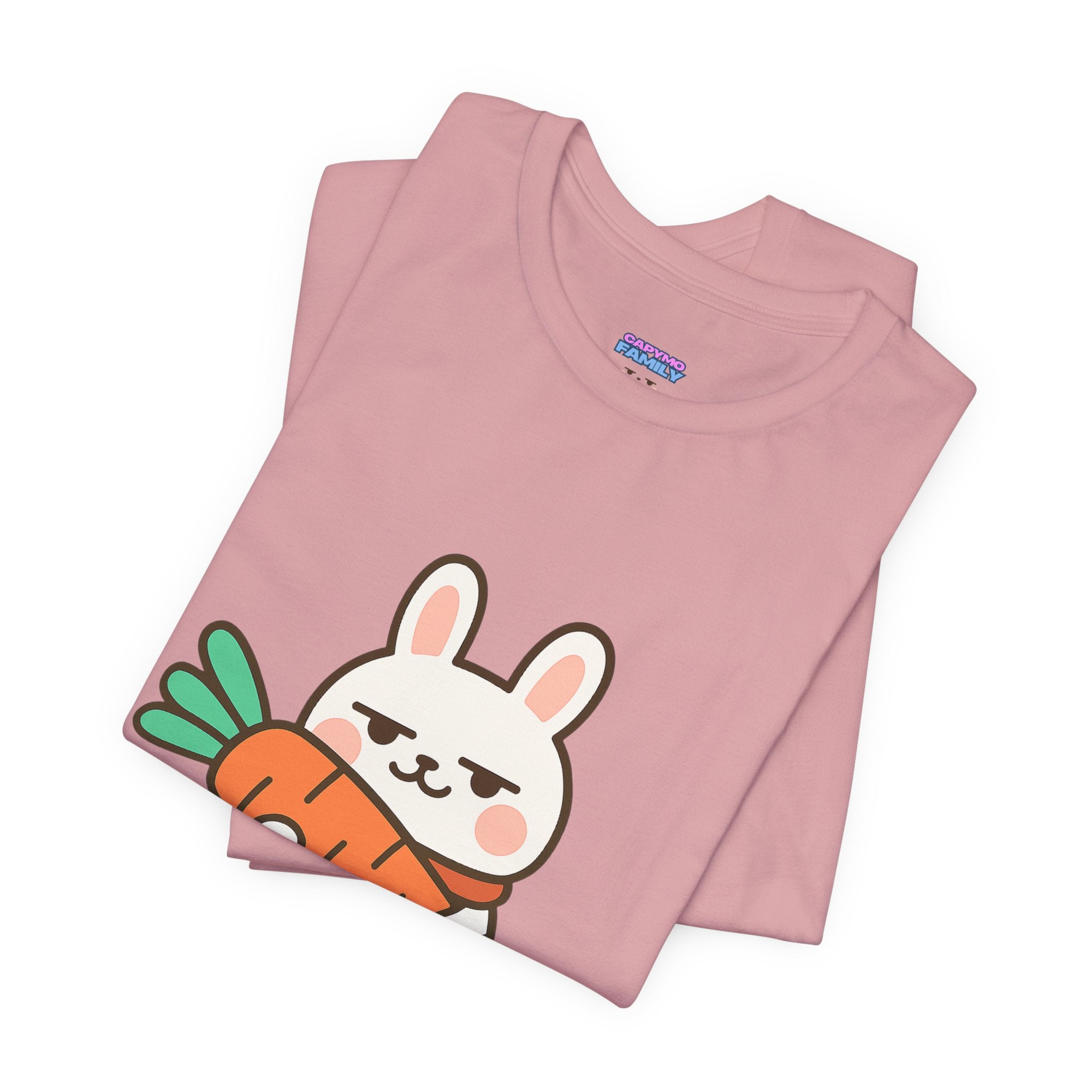 capymo Family Cute Carrot Break Bunny Tee - Unisex Jersey Short Sleeve Tee, Funny Animal Shirt, Spring Gift, Cute Graphic Tee, Gift for Bunny Lovers