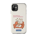 Capymo Family “Be Gentle With Yourself” Phone Case – Cozy Bunny Self-Care Quote Cover