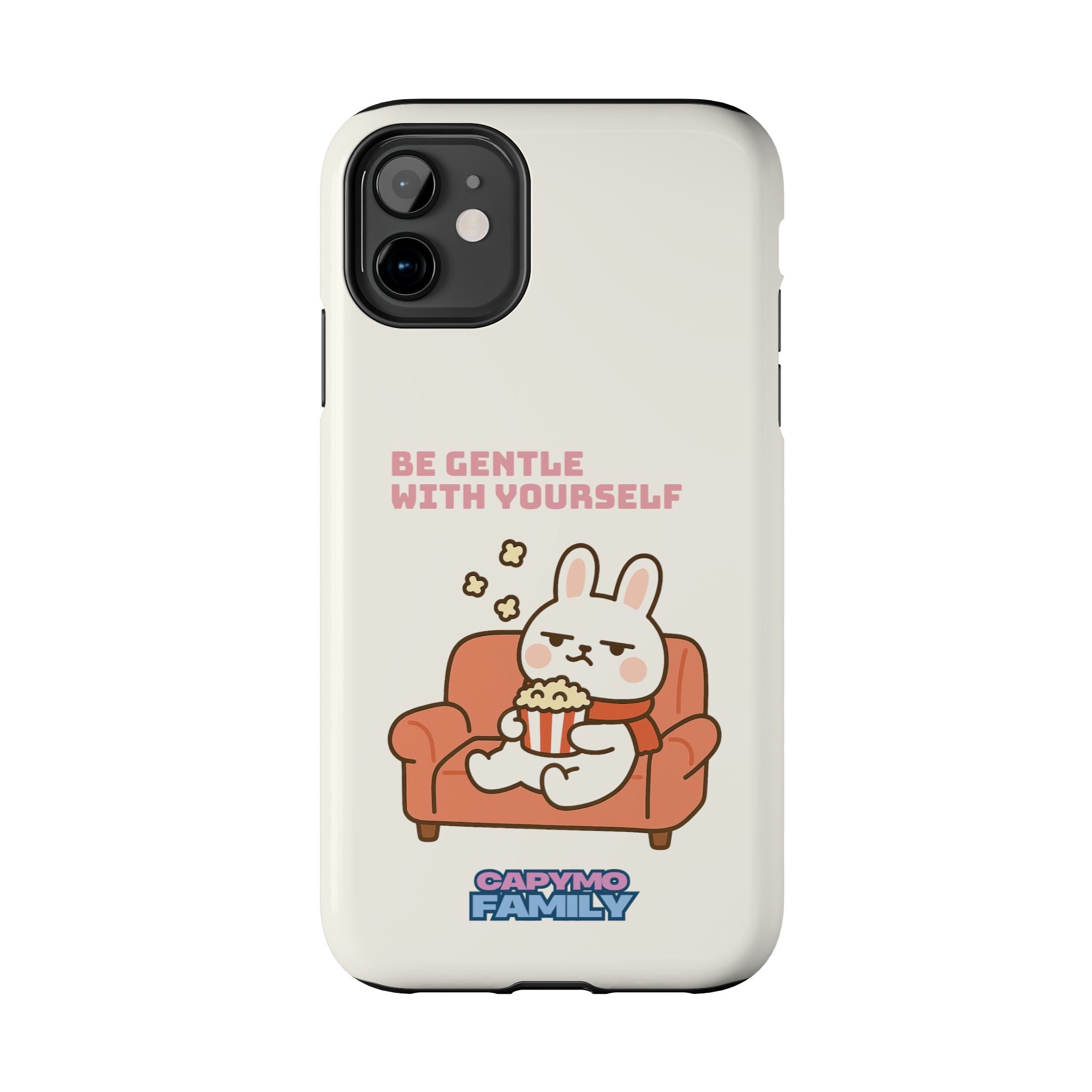 Capymo Family “Be Gentle With Yourself” Phone Case – Cozy Bunny Self-Care Quote Cover