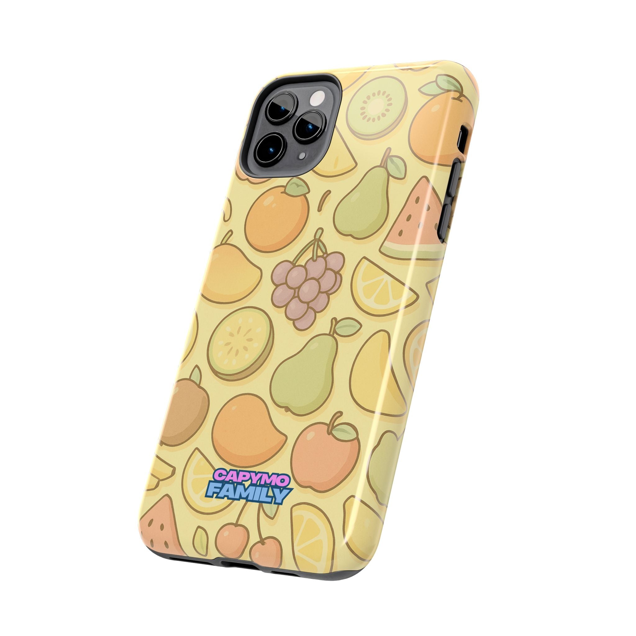 Capymo Family Kawaii Fruit Phone Case – Cute Aesthetic iPhone Cover with Citrus & Summer Vibes