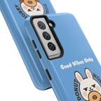 Capymo Family “Donut Worry, Be Soft” Phone Case – Cute Bunny & Donut Positive Vibes Cover