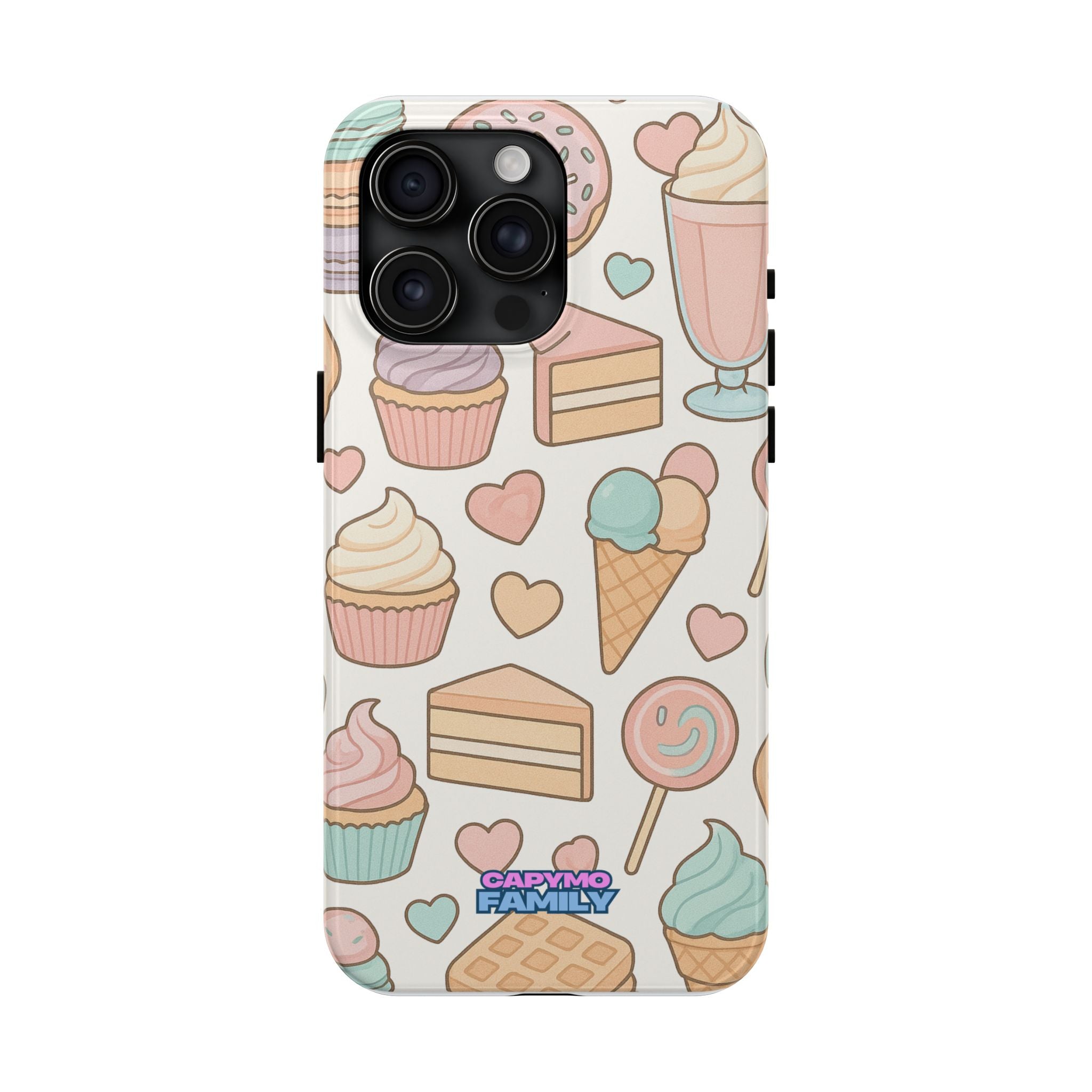 Capymo Family Kawaii Dessert Phone Case – “Sweet Tooth Collection” Ice Cream, Cake, and Candy Cute Pastel Design