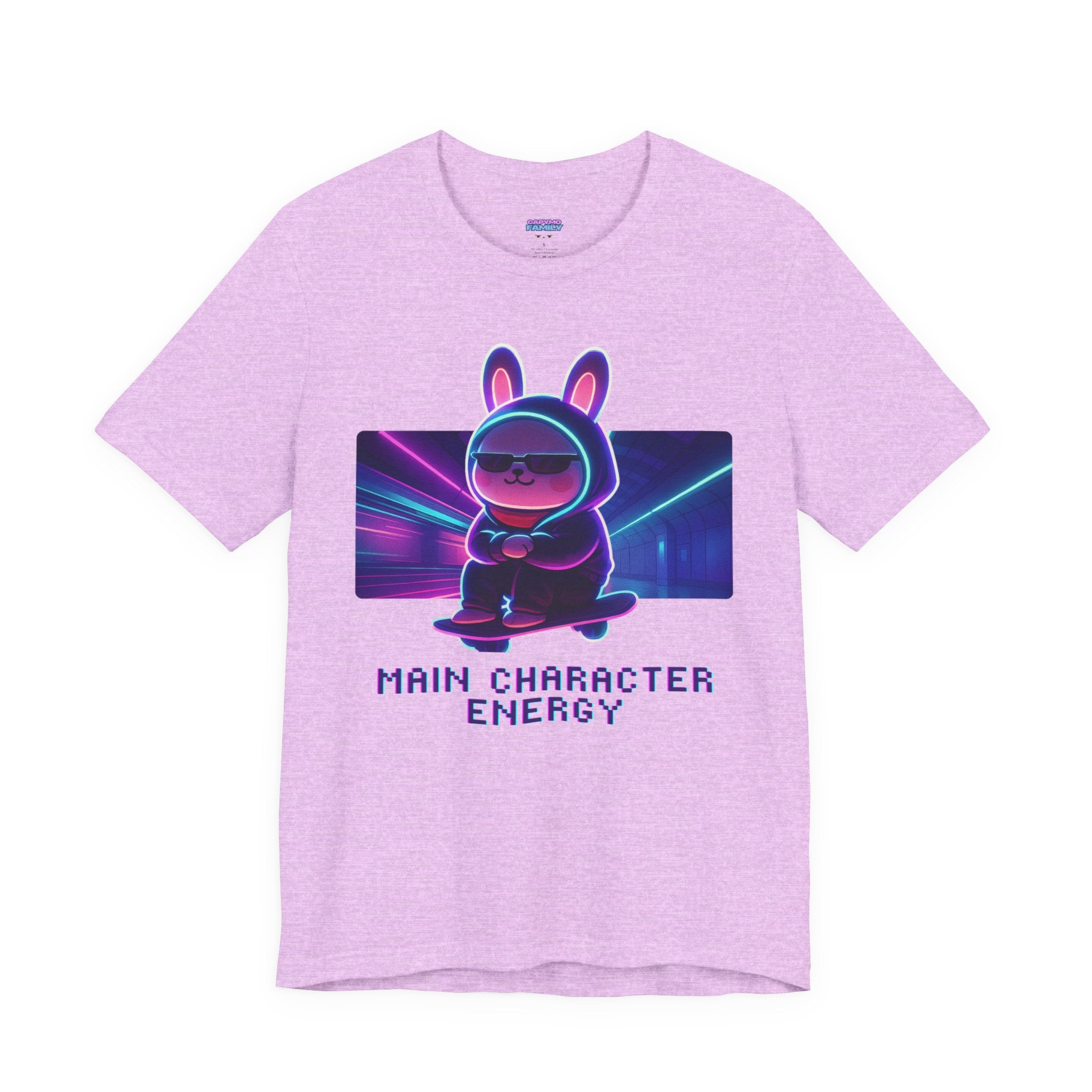 Capymo Family Kawaii Bunny Soft Cotton T-Shirt – "Main Character Energy" "Toto" The Bunny Cute Tee (Unisex)