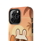 Capymo Family Sunset Surf Bunny Phone Case – Tropical Beach Skateboard Bunny "Toto" Phone Case