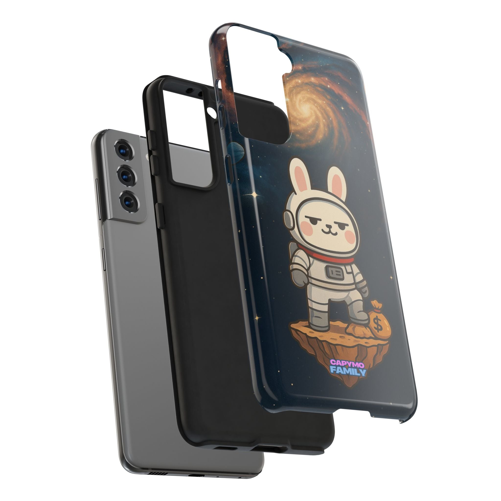 Capymo Family Cute Cartoon Bunny Tough Phone Case –Cute Astronaut  Bunny "Toto" Phone Case