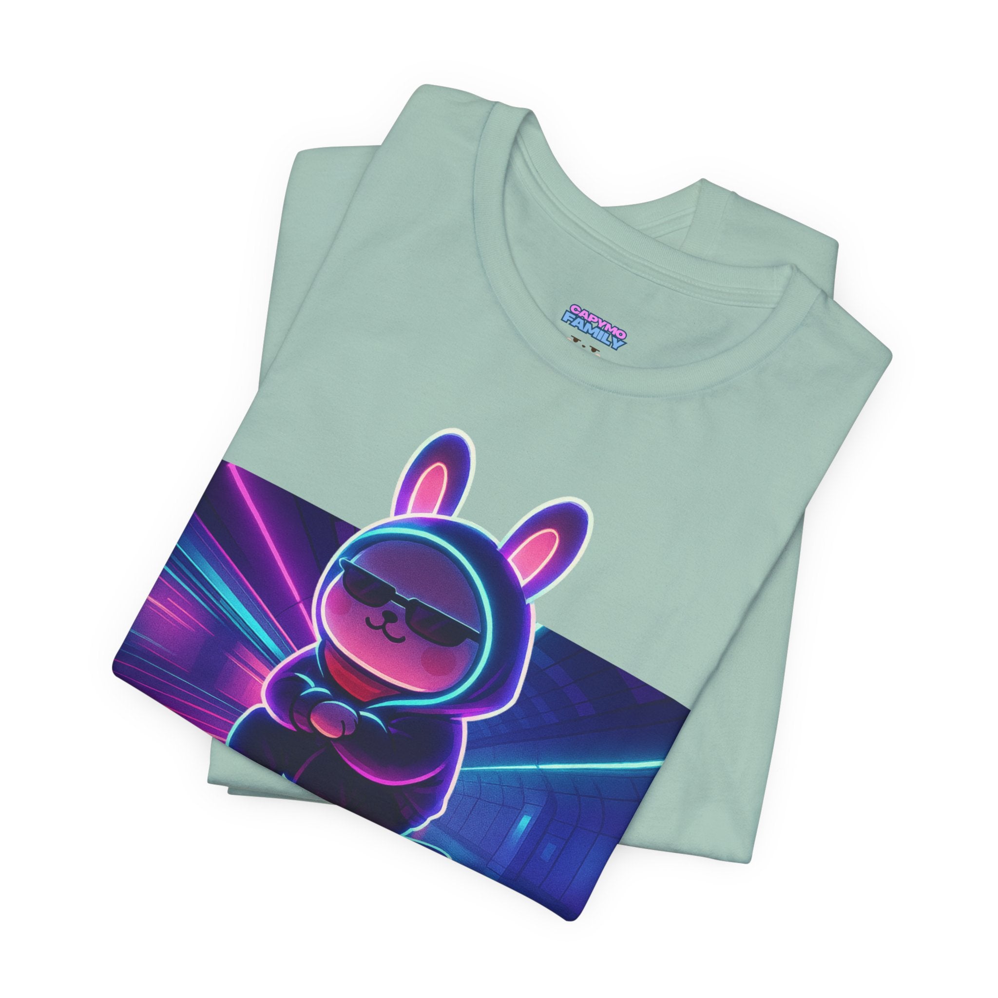 Capymo Family Kawaii Bunny Soft Cotton T-Shirt – "Main Character Energy" "Toto" The Bunny Cute Tee (Unisex)