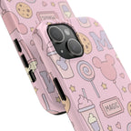Capymo Family Kawaii Magic Snack Phone Case – Pastel Candy, Popcorn & Cookie Pattern Cover