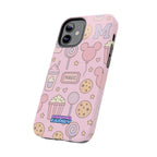 Capymo Family Kawaii Magic Snack Phone Case – Pastel Candy, Popcorn & Cookie Pattern Cover