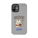 Capymo Family “No Talkie Before Coffee” Phone Case – Grumpy Bunny Morning Mood