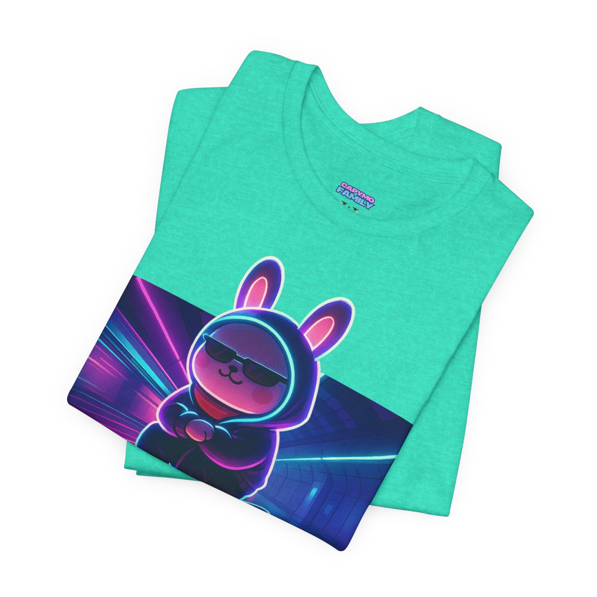 Capymo Family Kawaii Bunny Soft Cotton T-Shirt – "Main Character Energy" "Toto" The Bunny Cute Tee (Unisex)