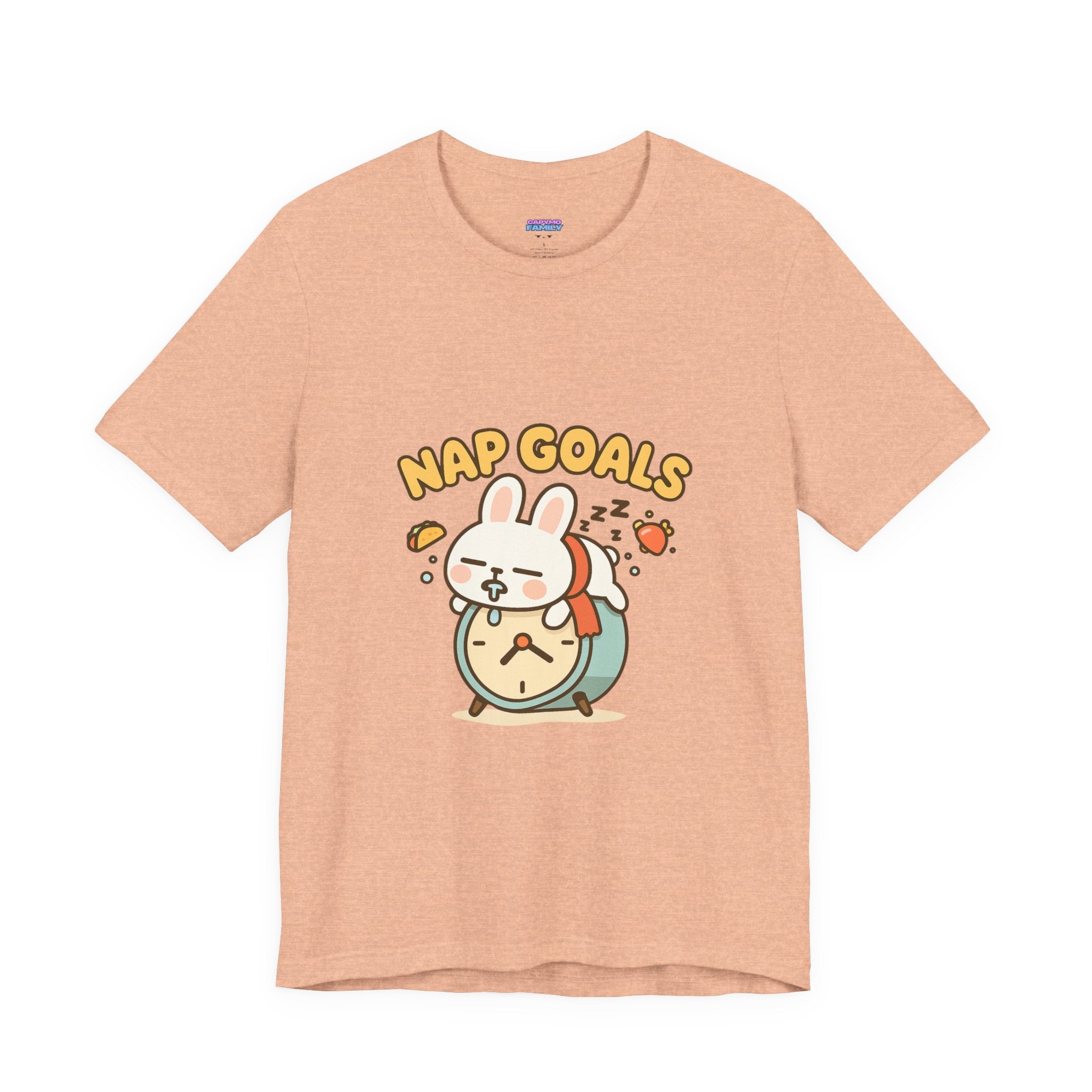 Capymo Family Kawaii Bunny Soft Cotton T-Shirt – "Nap Goals" "Toto" The Bunny Cute Tee (Unisex)