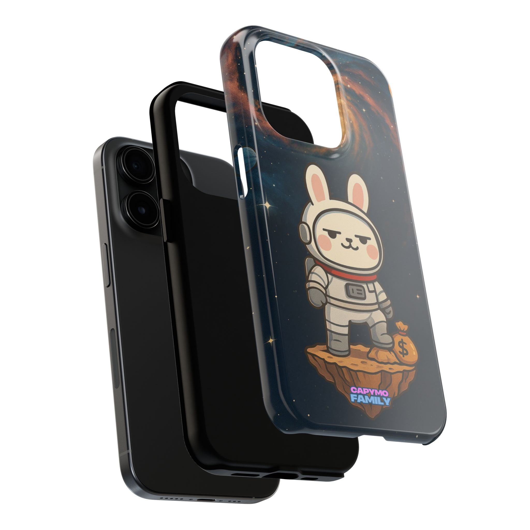 Capymo Family Cute Cartoon Bunny Tough Phone Case –Cute Astronaut  Bunny "Toto" Phone Case