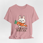 capymo Family Cute Carrot Break Bunny Tee - Unisex Jersey Short Sleeve Tee, Funny Animal Shirt, Spring Gift, Cute Graphic Tee, Gift for Bunny Lovers