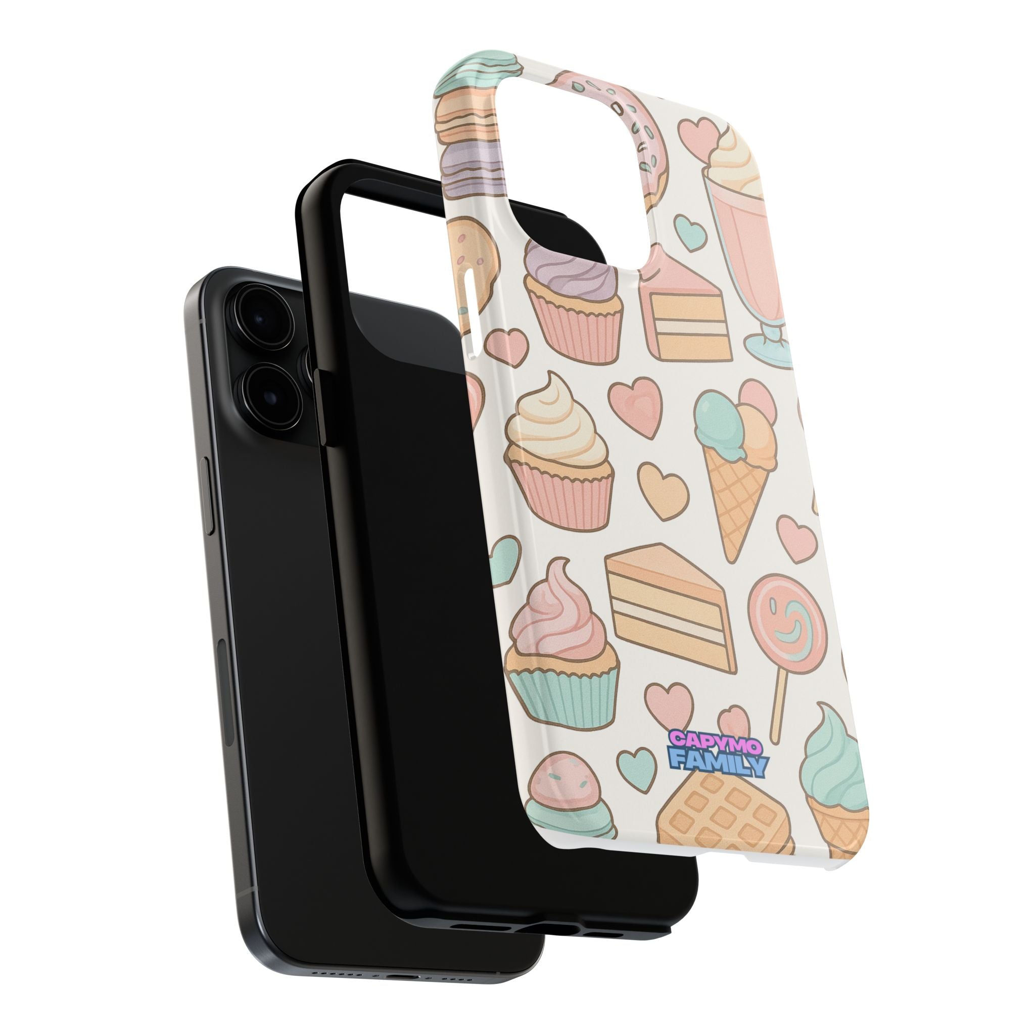 Capymo Family Kawaii Dessert Phone Case – “Sweet Tooth Collection” Ice Cream, Cake, and Candy Cute Pastel Design