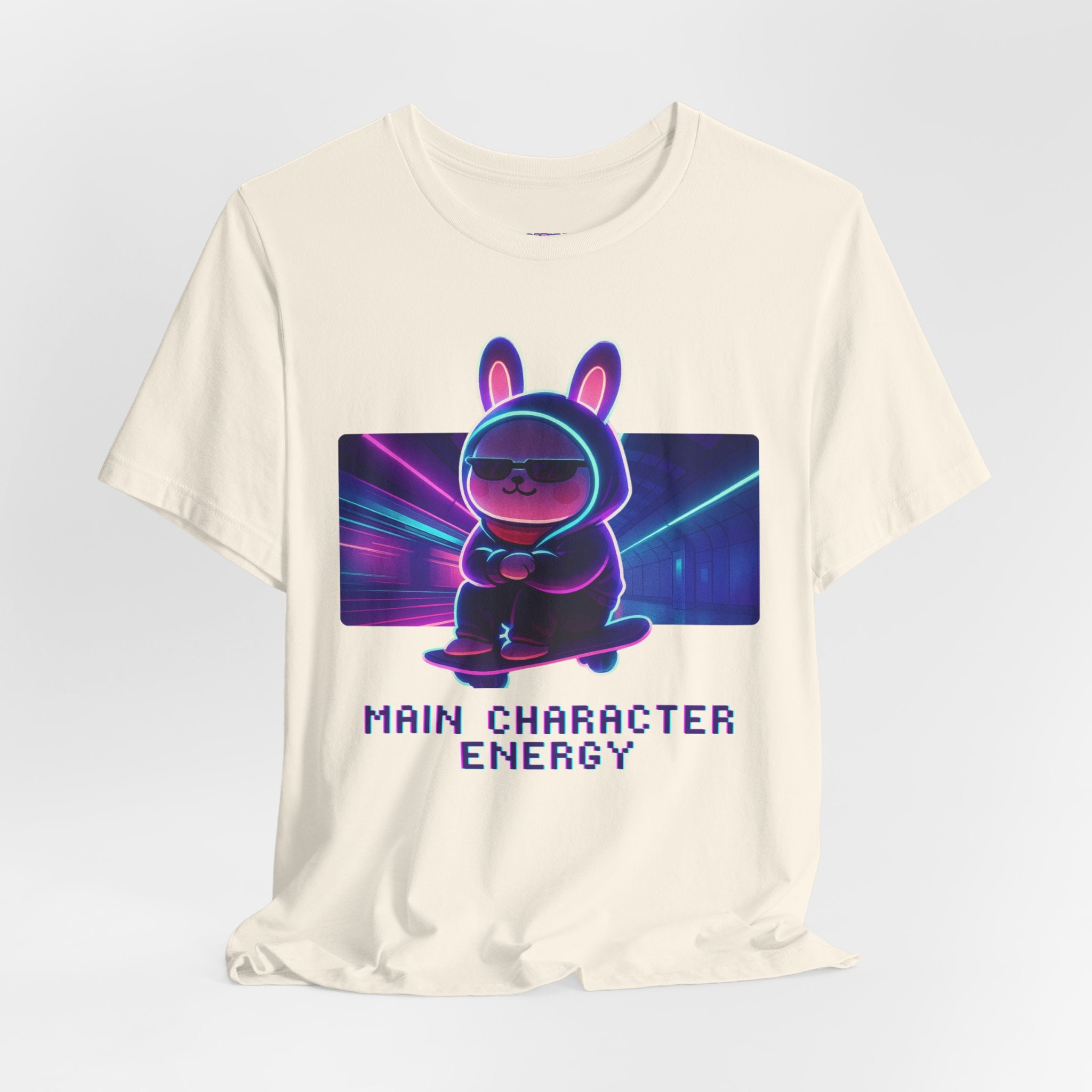 Capymo Family Kawaii Bunny Soft Cotton T-Shirt – "Main Character Energy" "Toto" The Bunny Cute Tee (Unisex)