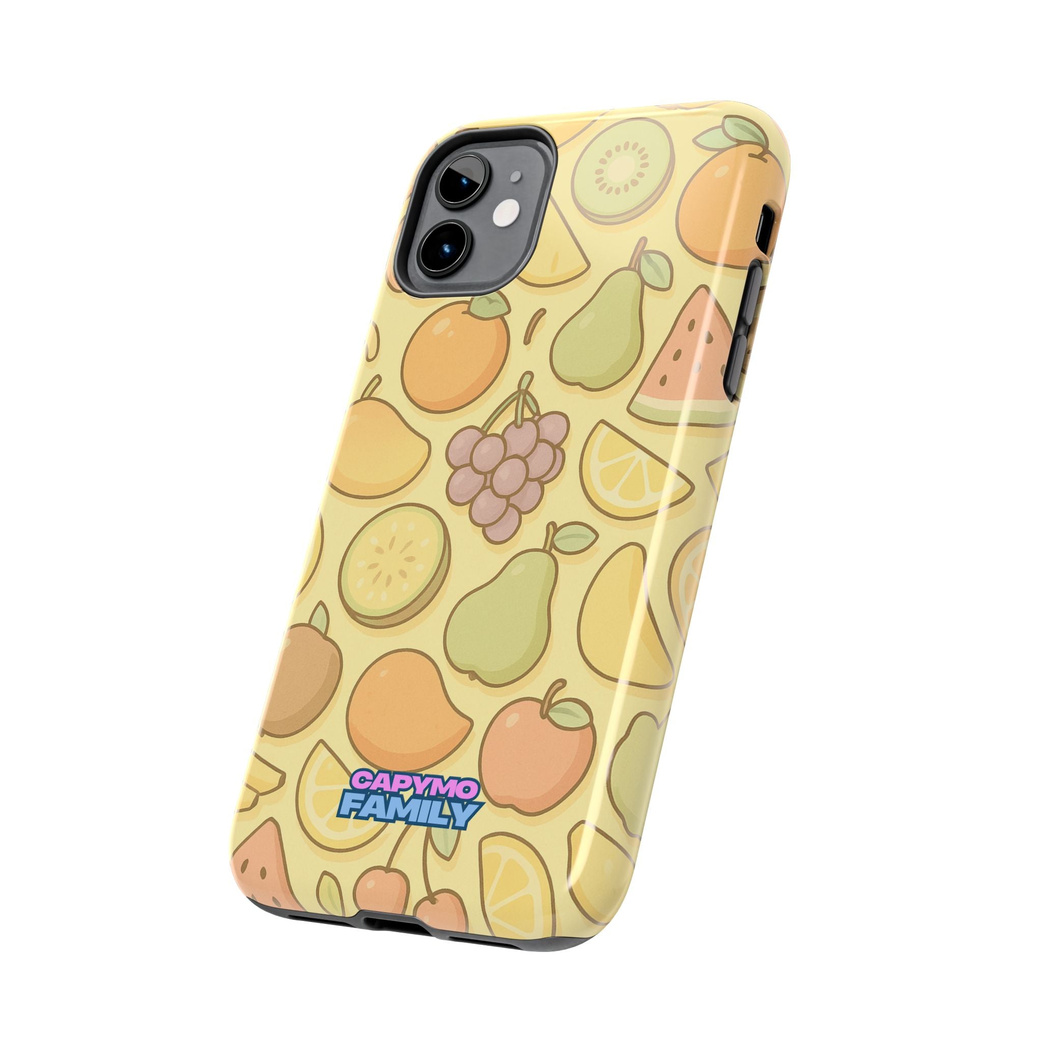 Capymo Family Kawaii Fruit Phone Case – Cute Aesthetic iPhone Cover with Citrus & Summer Vibes