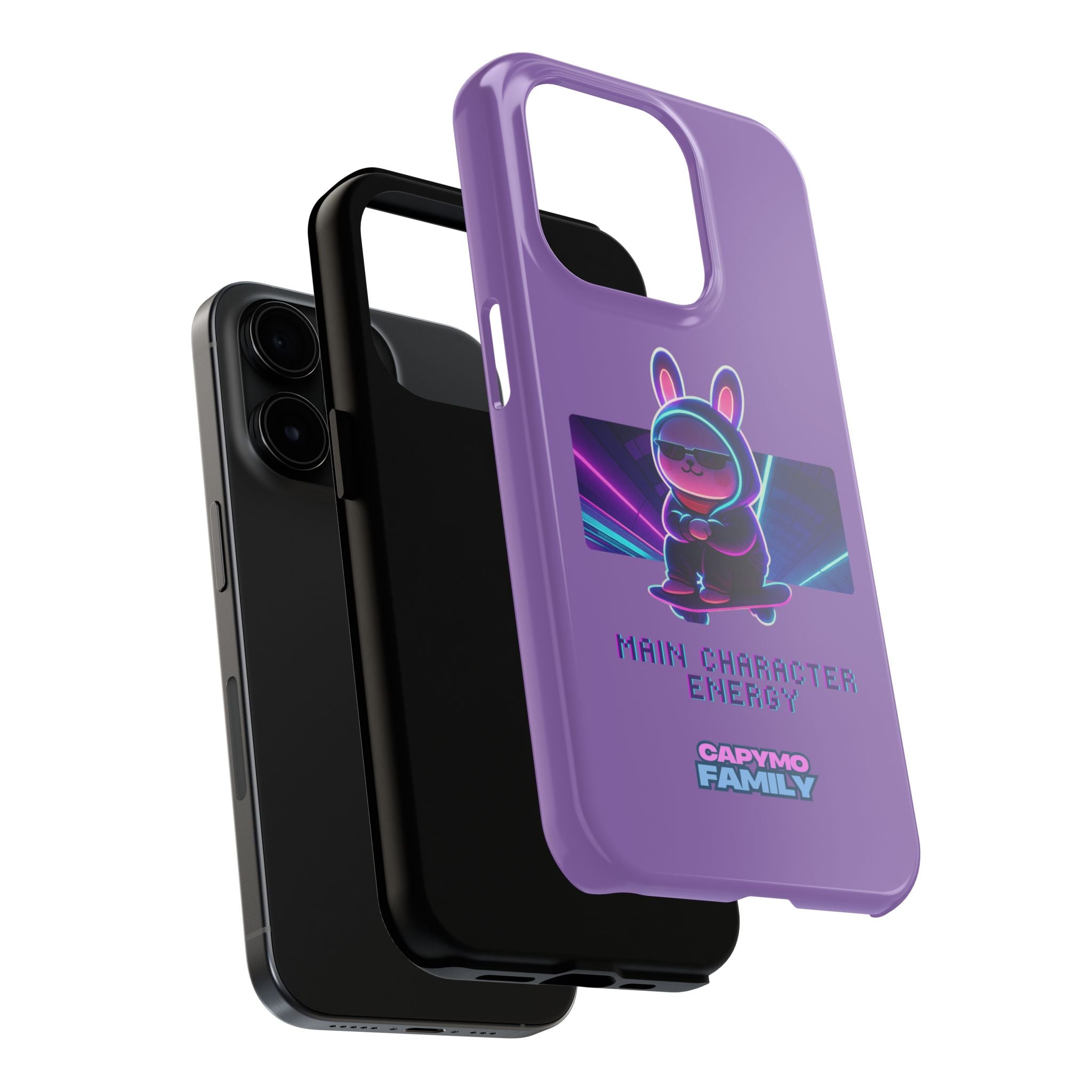 Capymo Family “Main Character Energy” Phone Case – Cyber Bunny Toto Aesthetic Cover