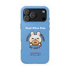 Capymo Family “Donut Worry, Be Soft” Phone Case – Cute Bunny & Donut Positive Vibes Cover