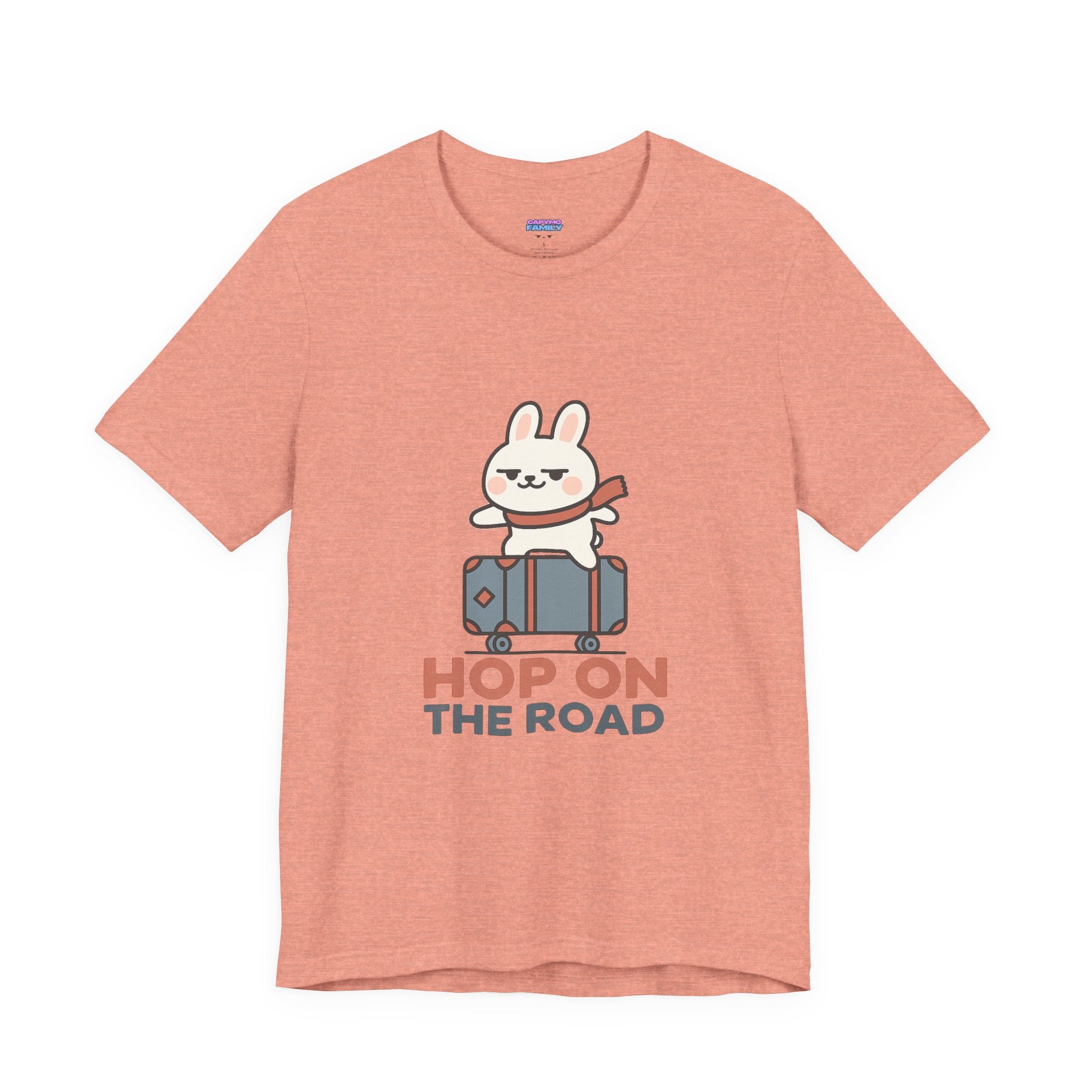 Capymo Family Adventurous Bunny Graphic Tee | Family Travel Shirt, Cute Animal T-Shirt, Fun Summer Outfit, Gift for Travelers, Vacation Wear