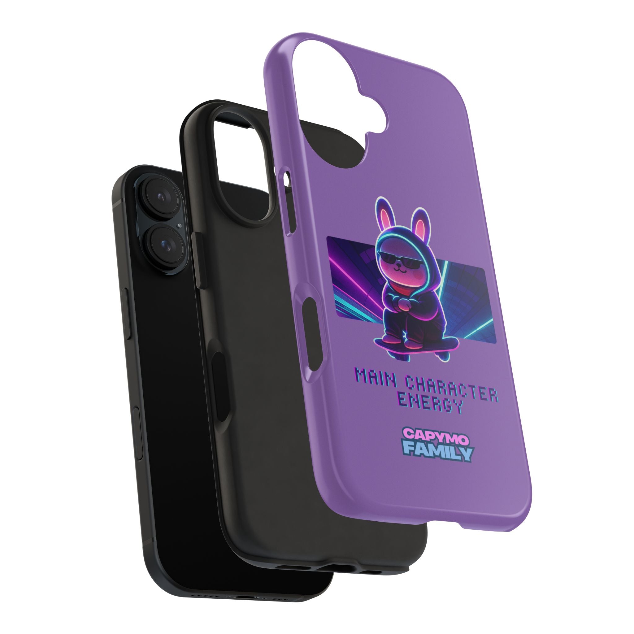 Capymo Family “Main Character Energy” Phone Case – Cyber Bunny Toto Aesthetic Cover