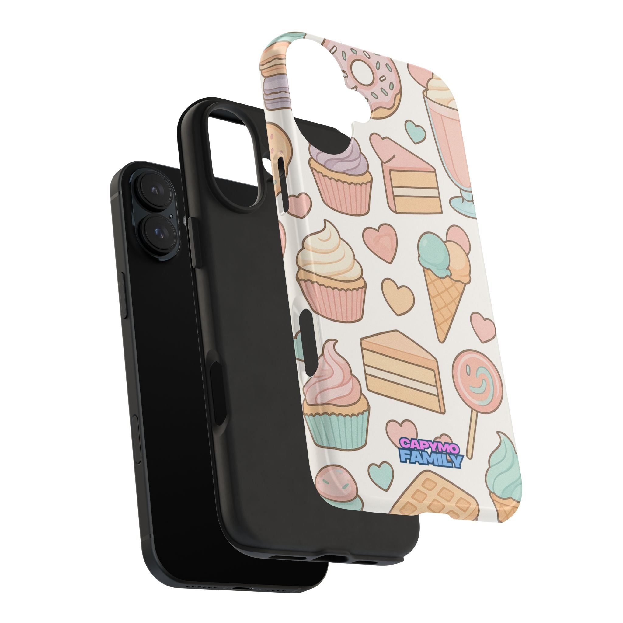 Capymo Family Kawaii Dessert Phone Case – “Sweet Tooth Collection” Ice Cream, Cake, and Candy Cute Pastel Design
