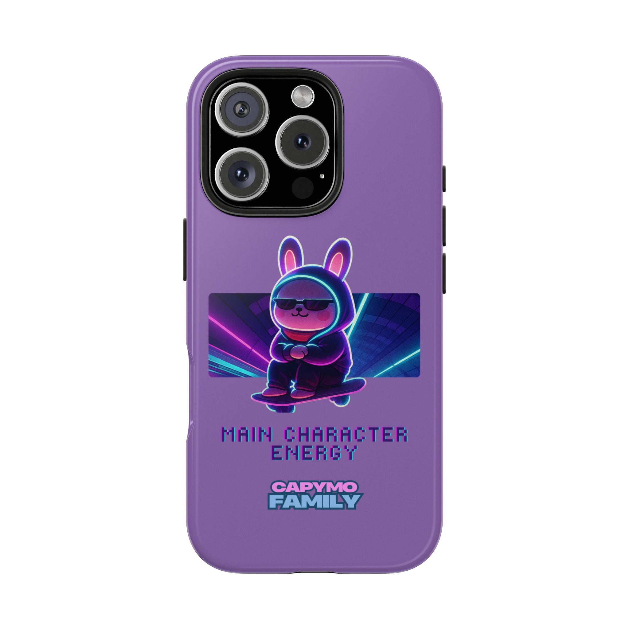 Capymo Family “Main Character Energy” Phone Case – Cyber Bunny Toto Aesthetic Cover