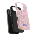 Capymo Family Kawaii Magic Snack Phone Case – Pastel Candy, Popcorn & Cookie Pattern Cover